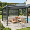 Pergola met lamellendak 4x3m met 3 vaste lamellenwanden 130cm