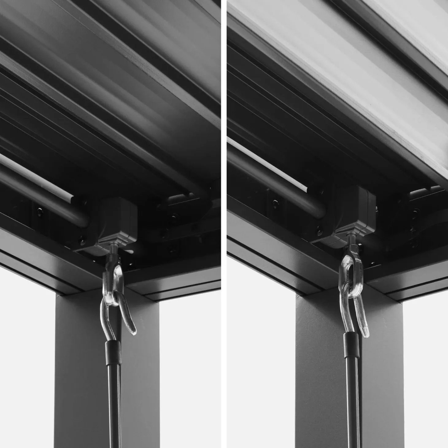 Pergola met lamellendak 4x3m met 3 vaste lamellenwanden 130cm