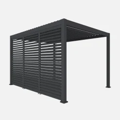 Pergola met lamellendak 4x3m met 3 lamellenwanden 130cm