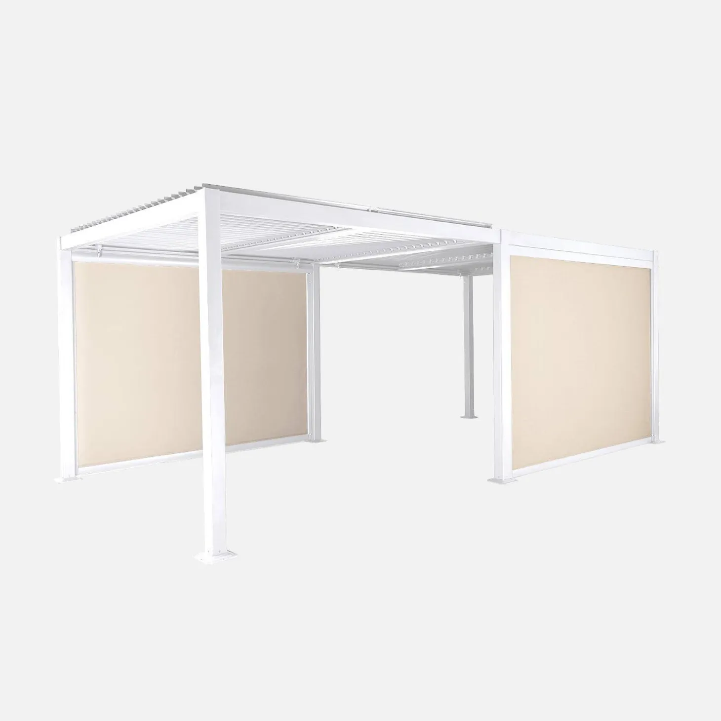 Pergola met lamellendak 6x3m met 2 zonneschermen 3m
