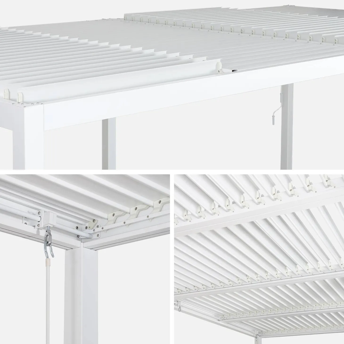 Pergola met lamellendak 6x3m met 2 zonneschermen 3m
