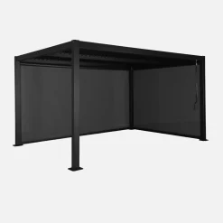Pergola met lamellendak 4x3m met 1 zonnescherm van 3m en 1 van 4m