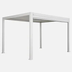 Pergola met lamellendak 4x3m met zonnescherm 4m