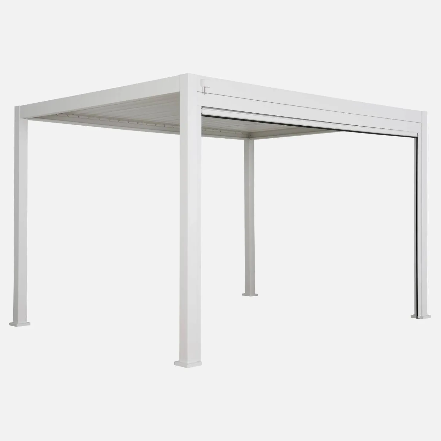 Pergola met lamellendak 4x3m met zonnescherm 4m