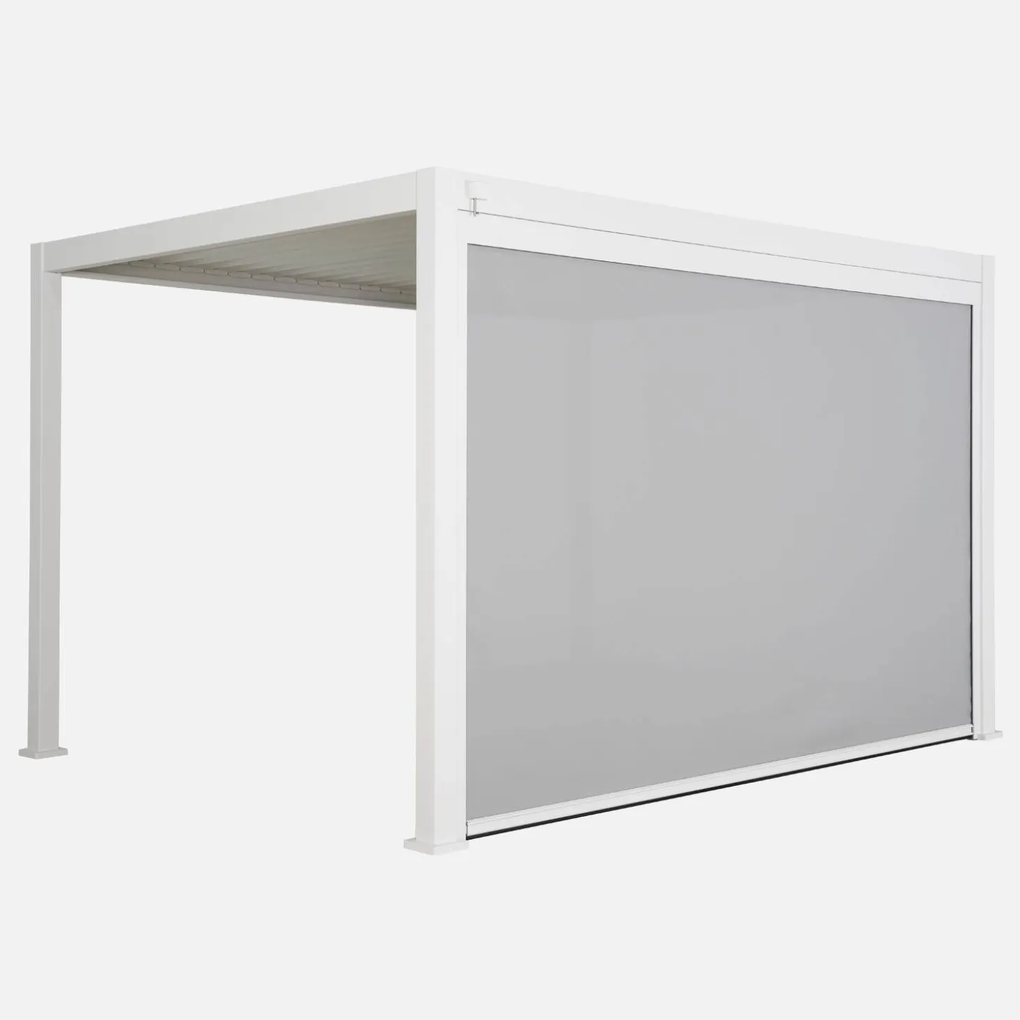 Pergola met lamellendak 4x3m met zonnescherm 4m