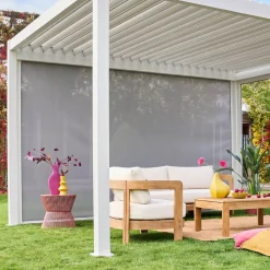 Pergola met lamellendak 4x3m met zonnescherm 4m