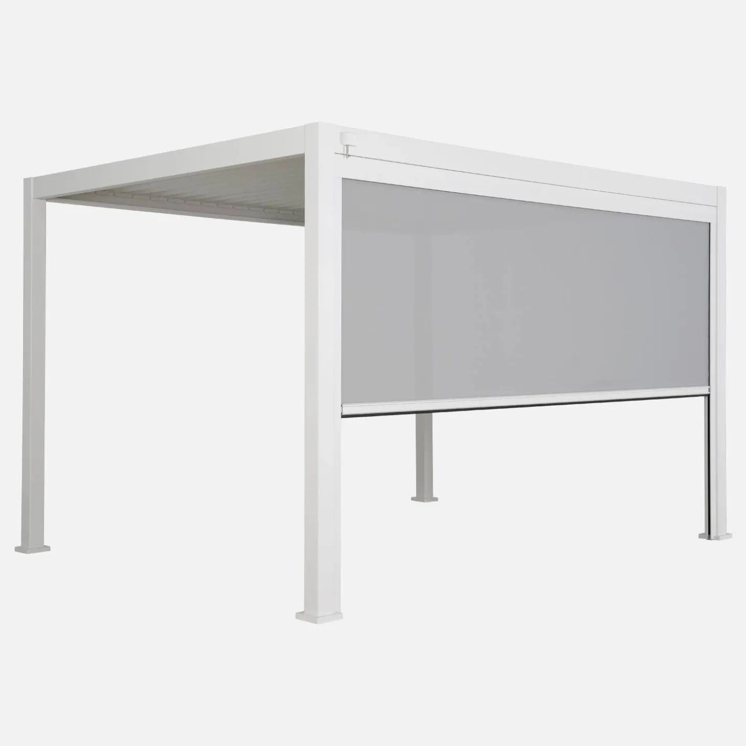 Pergola met lamellendak 4x3m met zonnescherm 4m