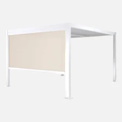 Pergola met lamellendak 3x3m met zonnescherm 3m