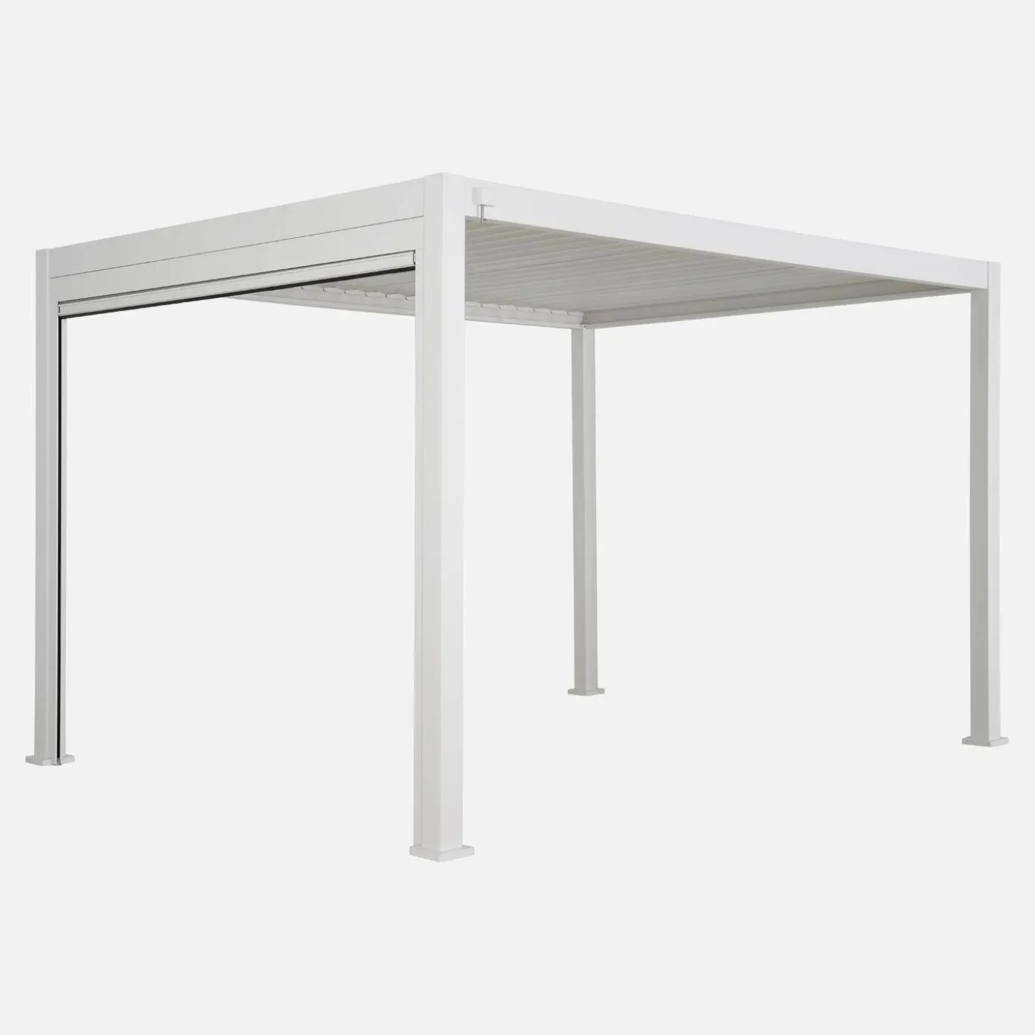 Pergola met lamellendak 4x3m met zonnescherm 3m