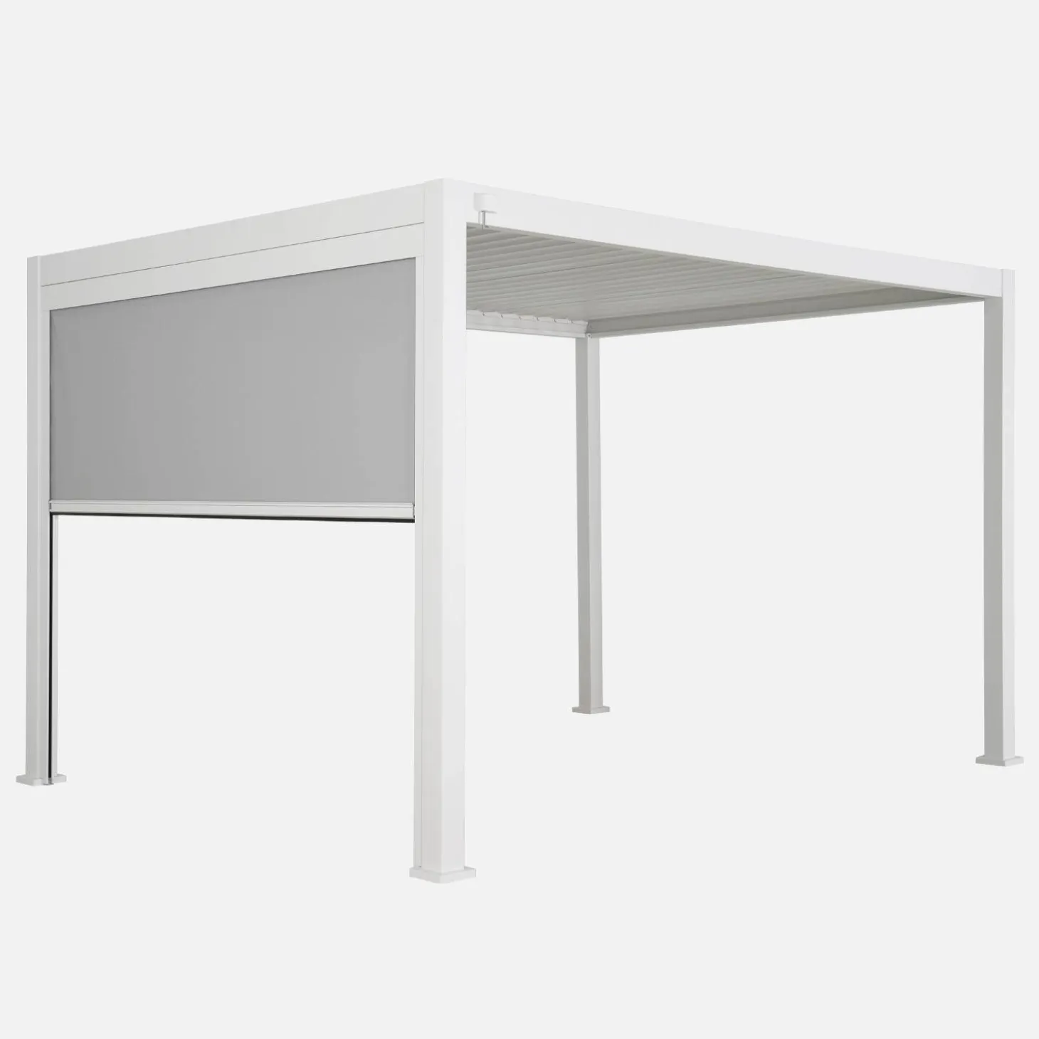 Pergola met lamellendak 4x3m met zonnescherm 3m
