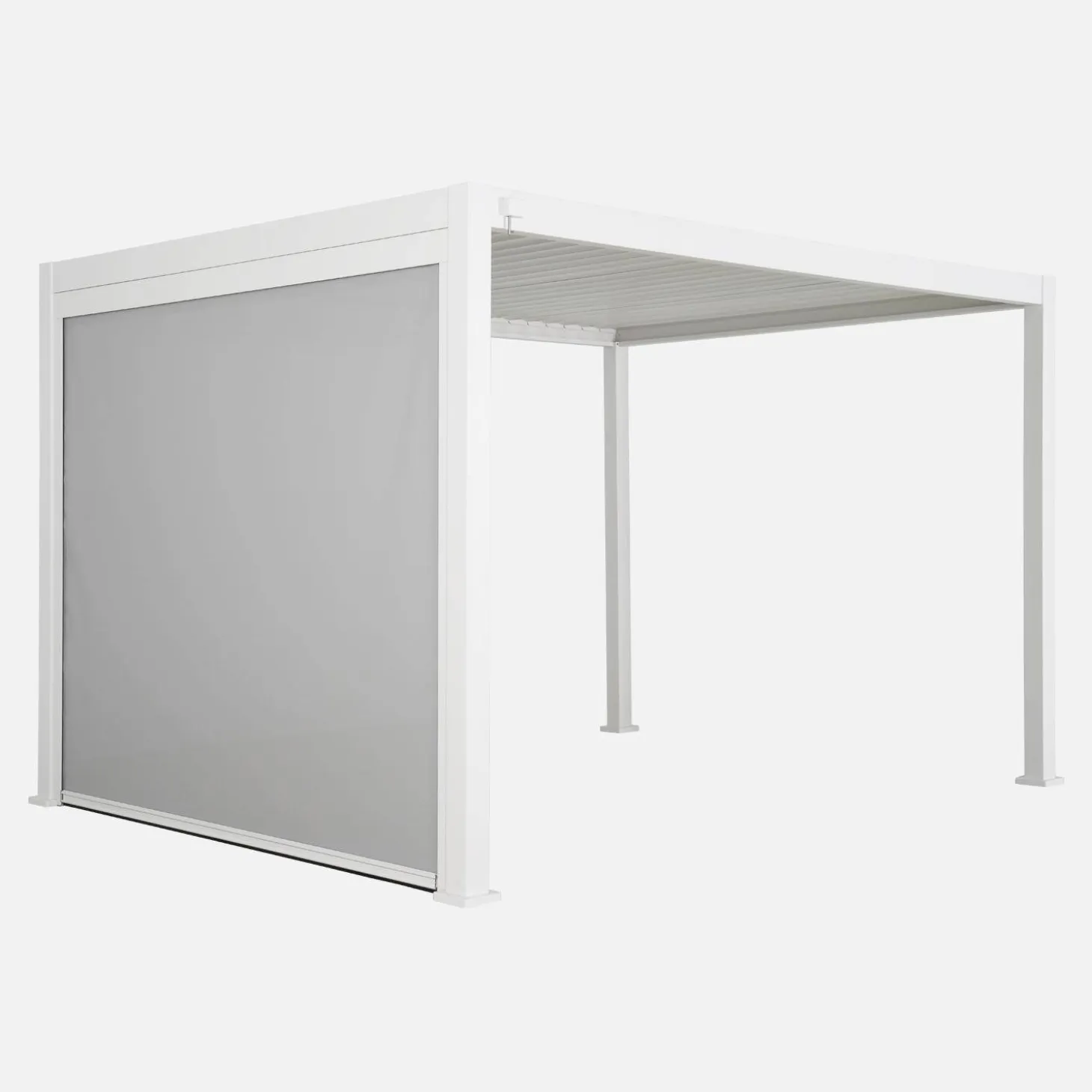Pergola met lamellendak 4x3m met zonnescherm 3m