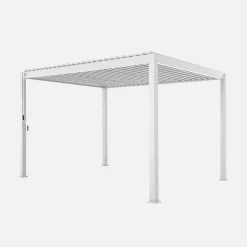 Pergola met lamellendak 4x3m met 2 zonneschermen 3m en 1 zonnescherm 4m