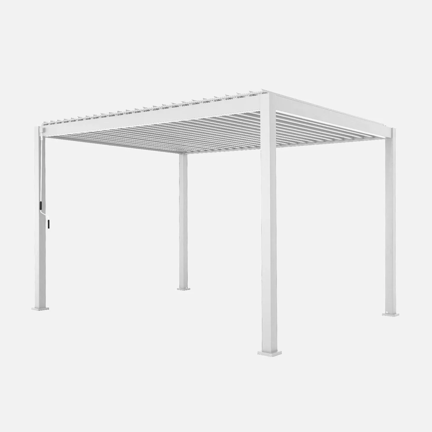 Pergola met lamellendak 4x3m met 2 zonneschermen 3m en 1 zonnescherm 4m