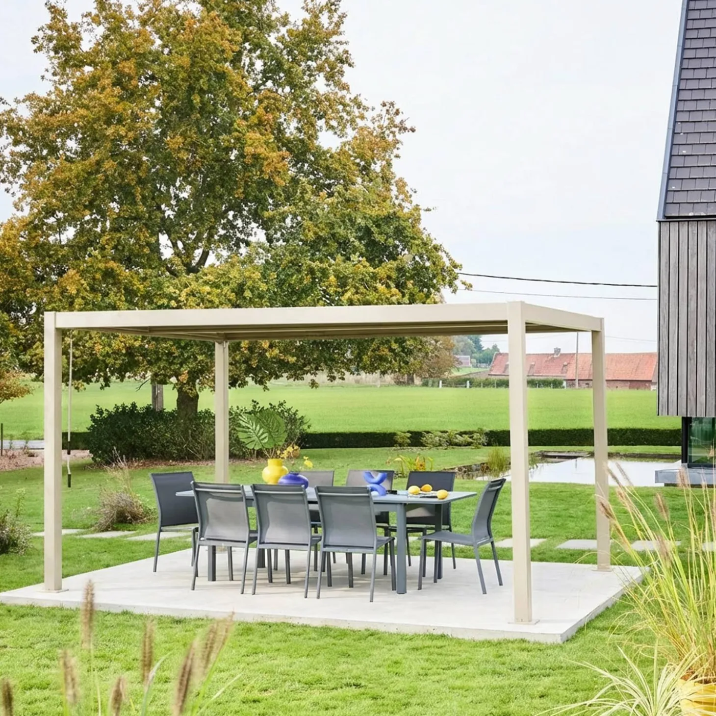 Pergola met lamellendak 4x3m verstelbare lamellen
