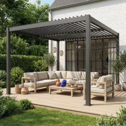 Pergola met lamellendak 3,6x3,6m verstelbare lamellen