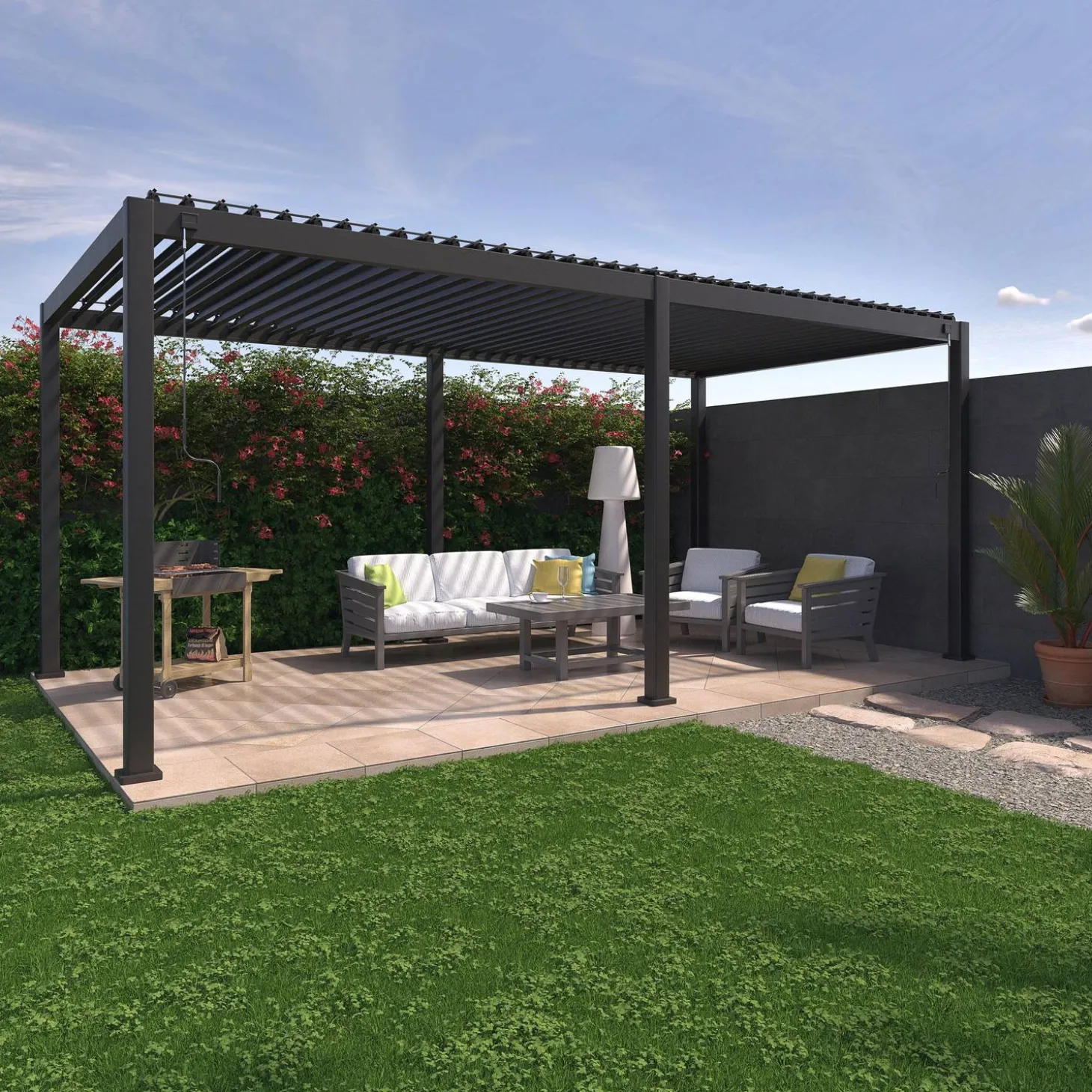 Pergola met lamellendak 6x3m verstelbare lamellen