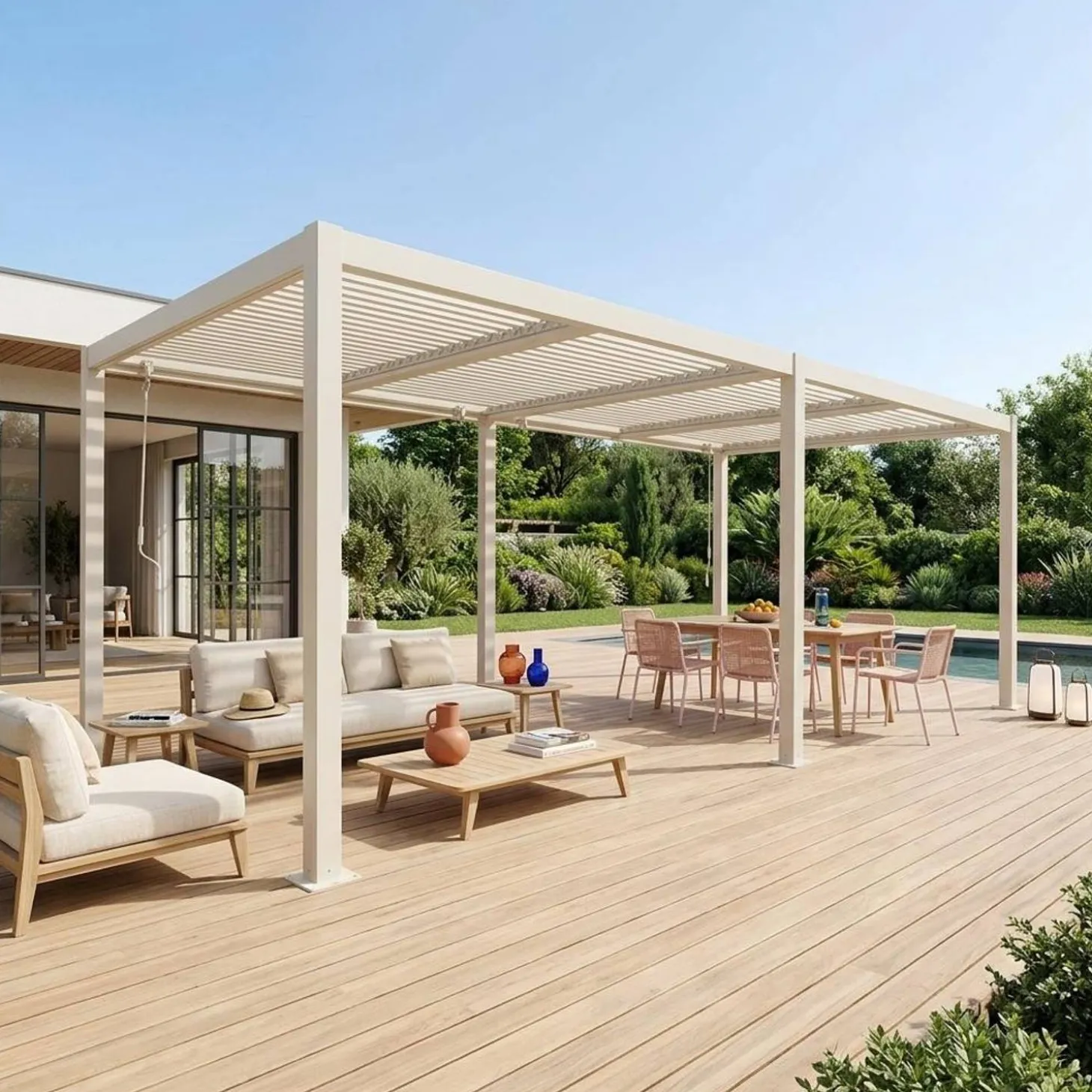 Pergola met lamellendak 6x3m verstelbare lamellen