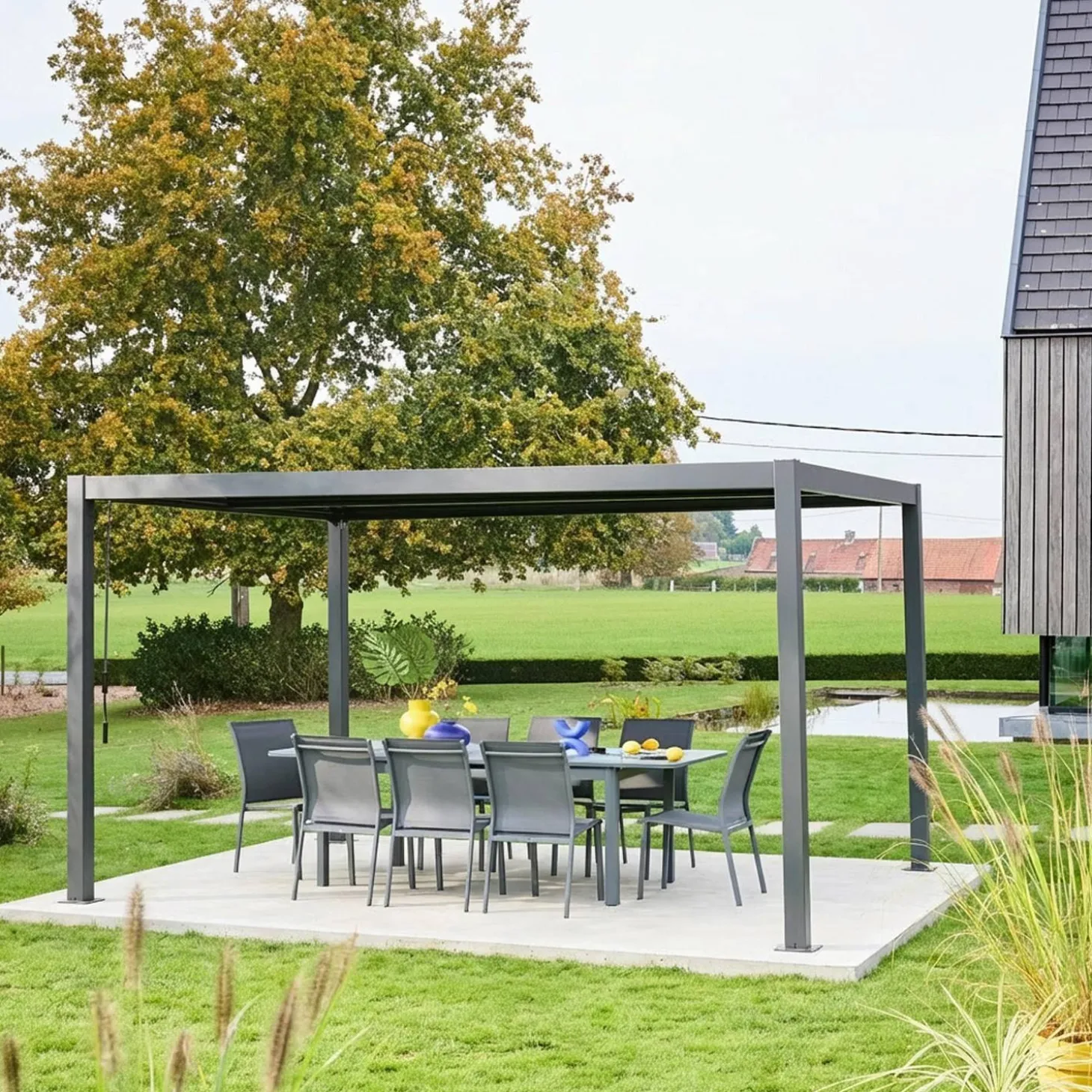 Pergola met lamellendak 4x3m verstelbare lamellen
