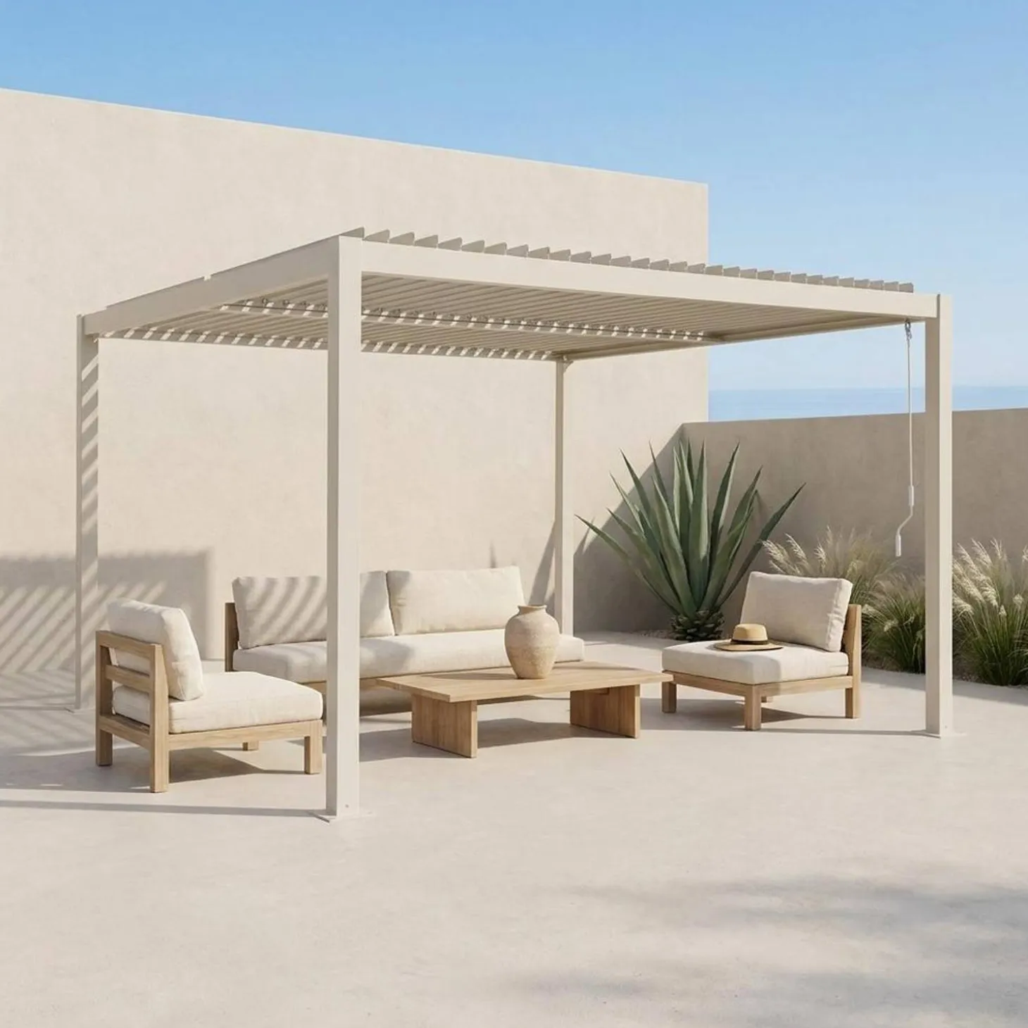 Pergola met lamellendak 3,6x3,6m verstelbare lamellen