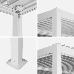 Pergola met lamellendak 3,6x3,6m verstelbare lamellen
