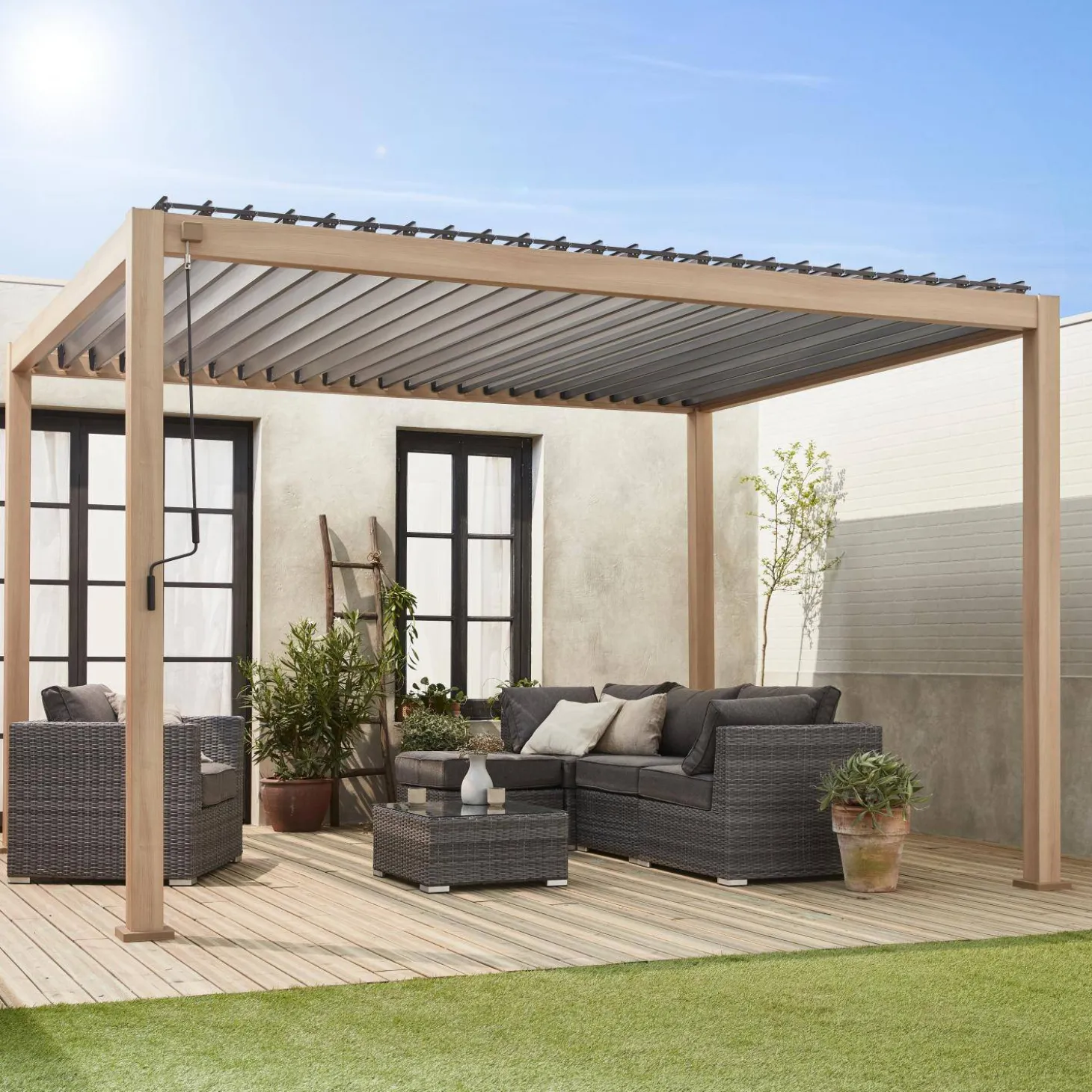 Pergola met lamellendak 4x3m verstelbare lamellen