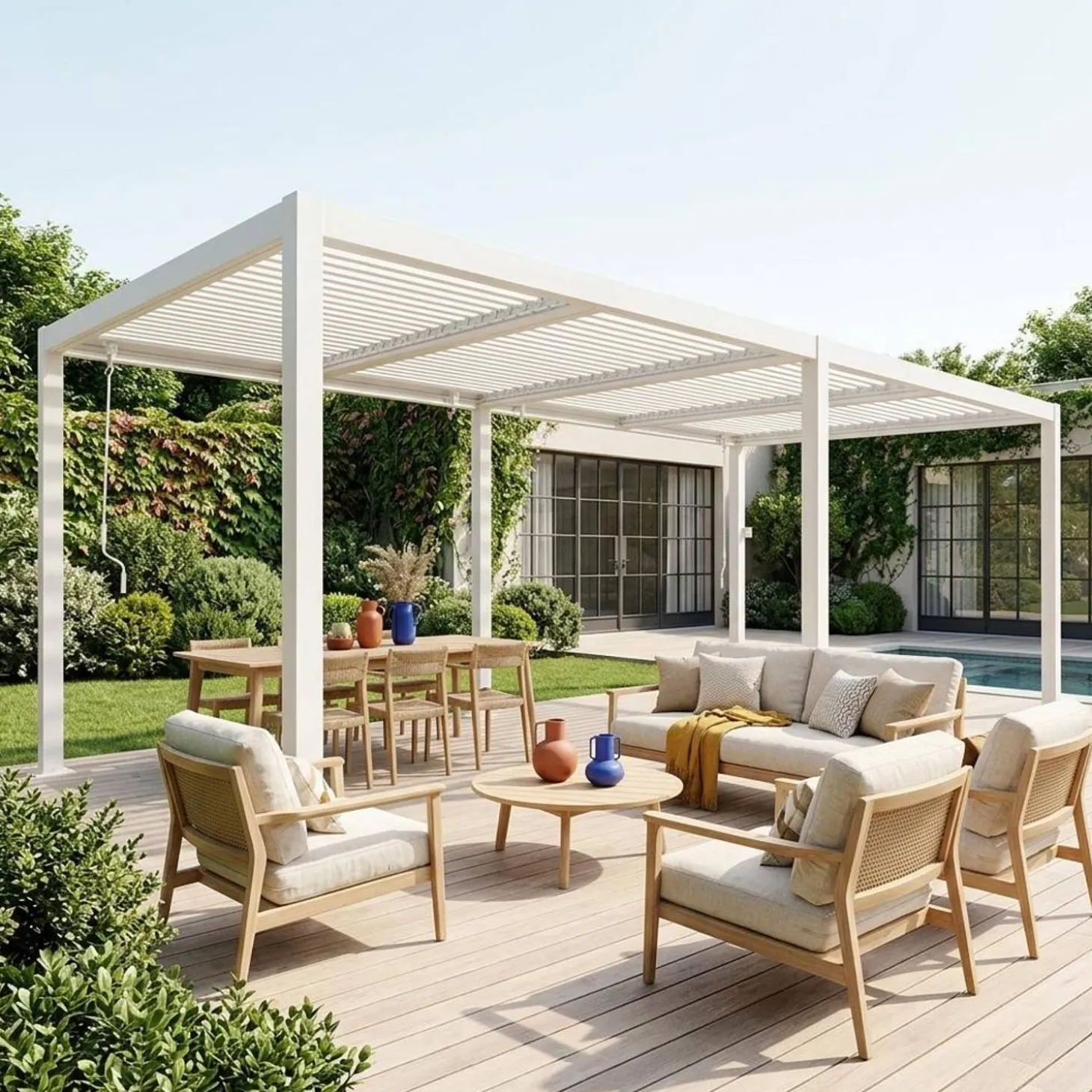 Pergola met lamellendak 6x3m verstelbare lamellen