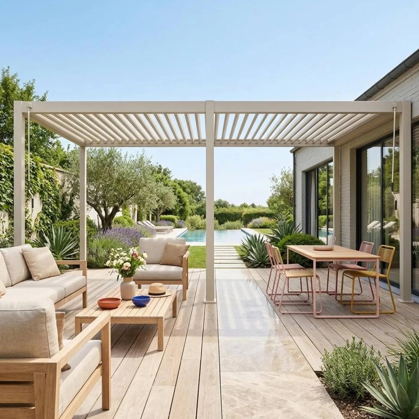 Pergola met lamellendak 6x3m verstelbare lamellen