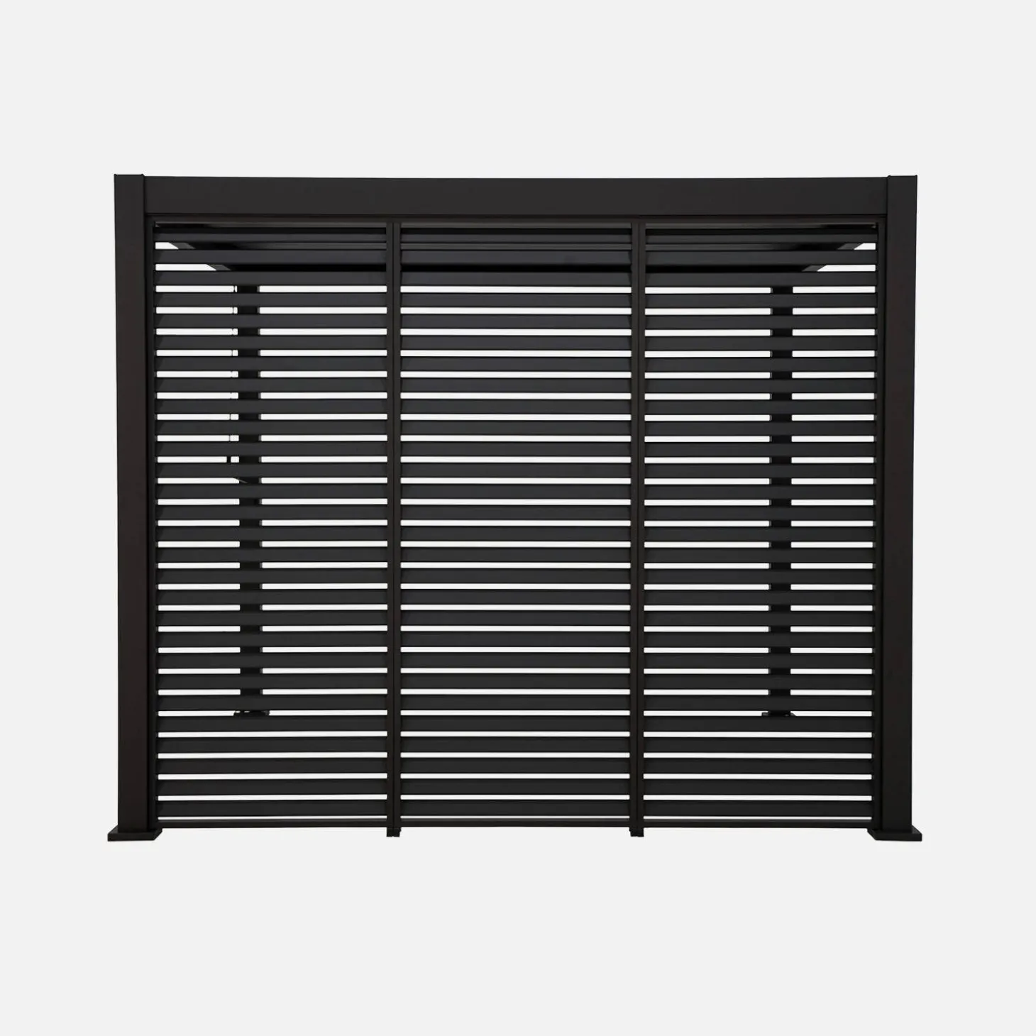 Pergola met lamellendak 3x3m V2 met 3 vaste lamellenwanden 100cm