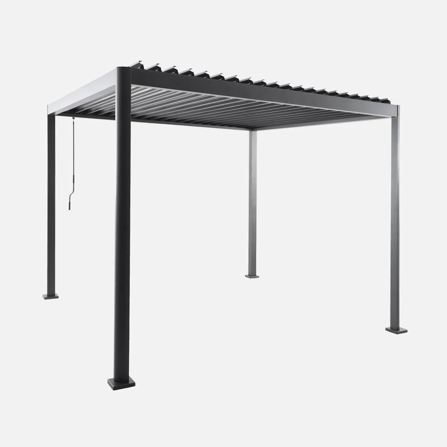 Pergola met verstelbaar lamellendak aluminium en staal 3x3m