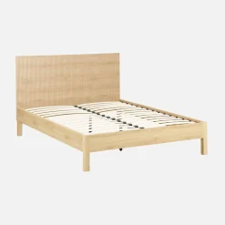 2-persoonsbed met lattenbodem en hoofdbord 160x200cm houtdecor