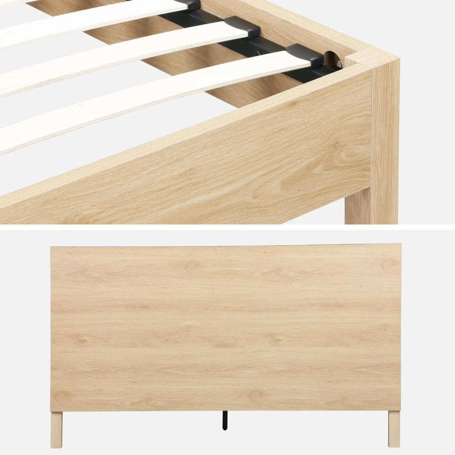 2-persoonsbed met lattenbodem en hoofdbord 160x200cm houtdecor