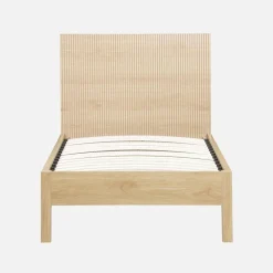 1-persoonsbed met lattenbodem en hoofdbord 90x190cm houtdecor