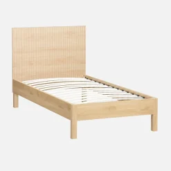 1-persoonsbed met lattenbodem en hoofdbord 90x190cm houtdecor