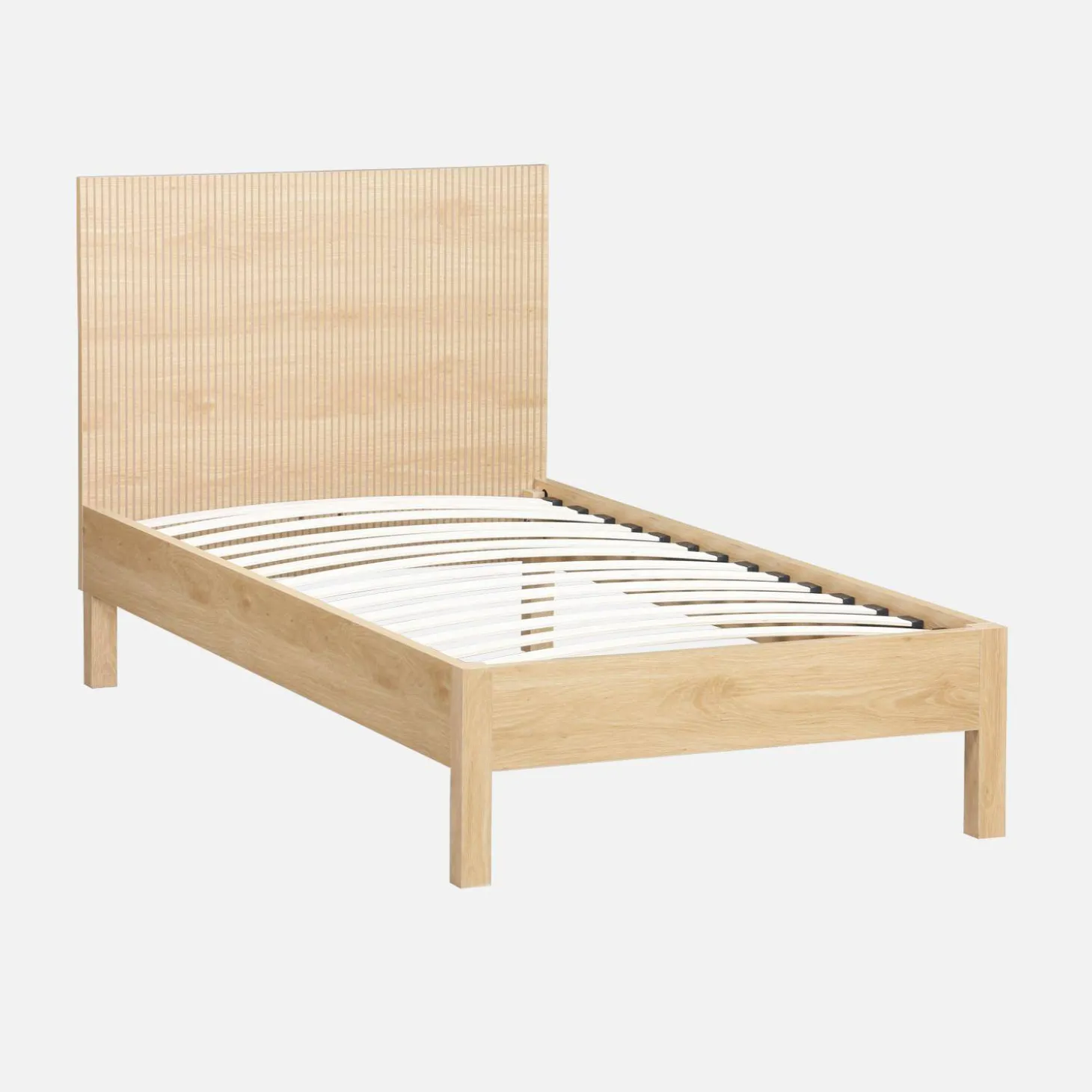 1-persoonsbed met lattenbodem en hoofdbord 90x190cm houtdecor