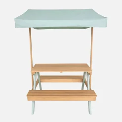Picknicktafel met parasol voor 2 kinderen acaciahout
