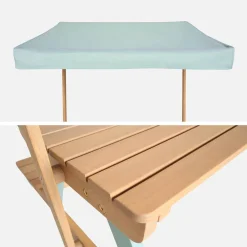 Picknicktafel met parasol voor 2 kinderen acaciahout