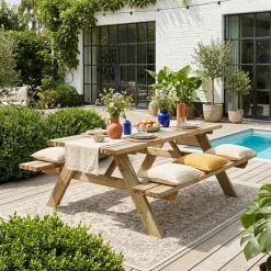 Picknicktafel met 2 zitkanten voor 6 personen