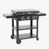 3-pits gasplancha van roestvrij staal 12kW met trolley