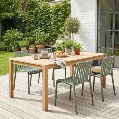 Plastic tuinstoel, stapelbaar (set van 4)