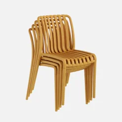 Plastic tuinstoel, stapelbaar (set van 4)