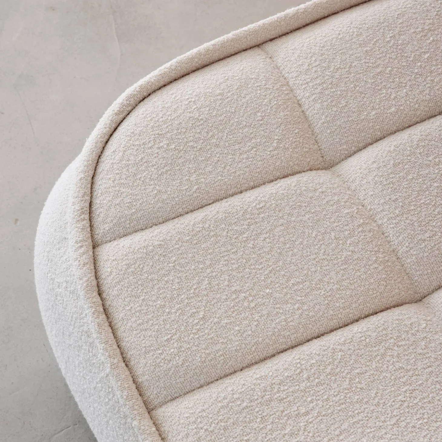 Poef, voetenbank voor Boni fauteuil bouclé stof 1 zitplaats