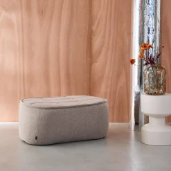 Poef, voetenbank voor Boni fauteuil bouclé stof 1 zitplaats