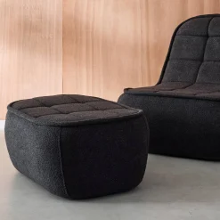 Poef, voetenbank voor Boni fauteuil bouclé stof 1 zitplaats