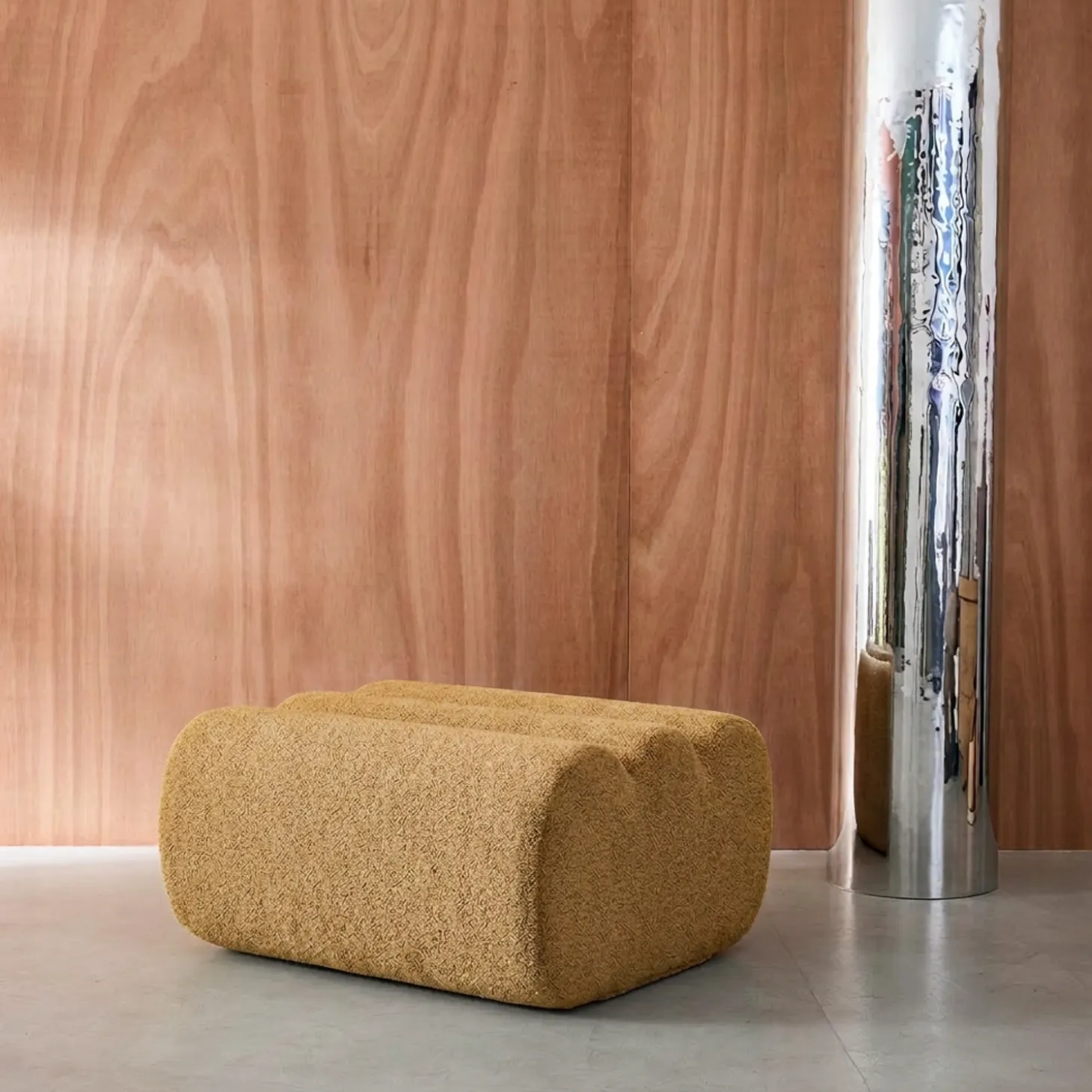 Poef, voetenbank voor Nova fauteuil getextureerde bouclé