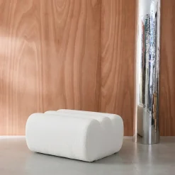 Poef, voetenbank voor Nova fauteuil getextureerde bouclé