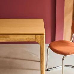 Rechthoekige eettafel van rubberhout en essenfineer 6 plaatsen