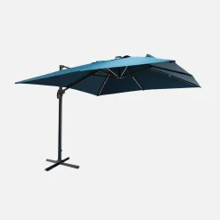 Rechthoekige LED parasol 3x3m met hoes