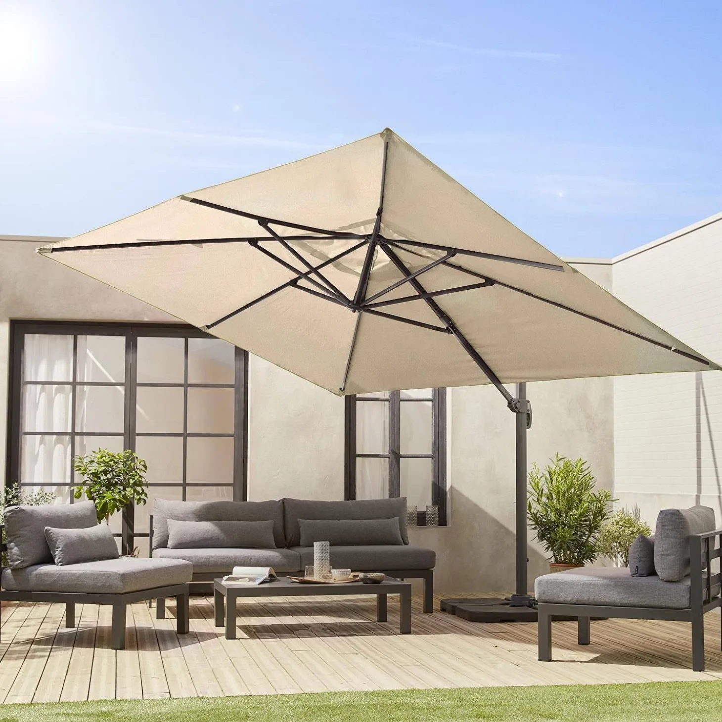 Rechthoekige parasol 3x4m