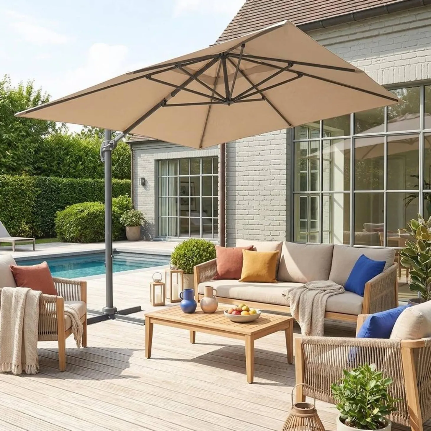 Rechthoekige parasol 3x4m