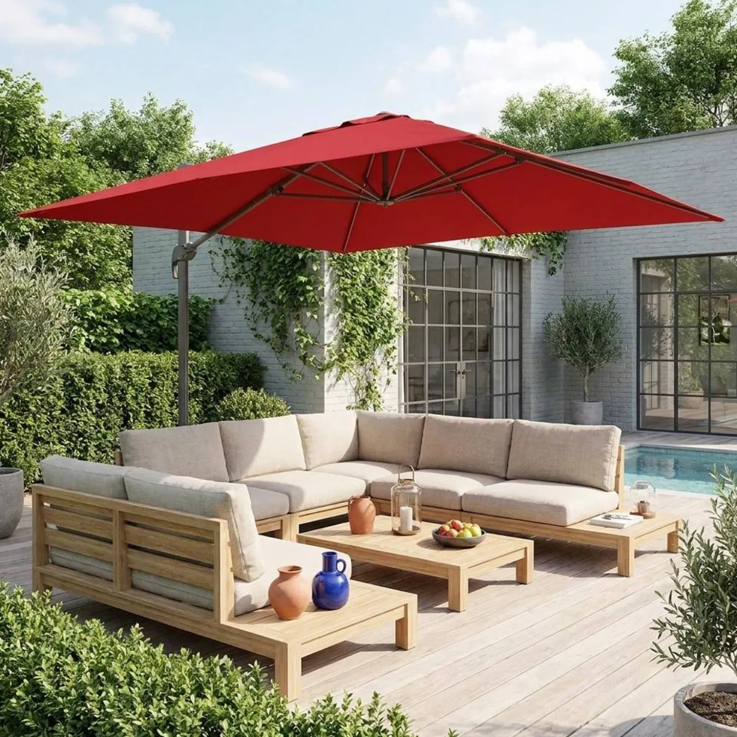 Rechthoekige parasol 3x4m